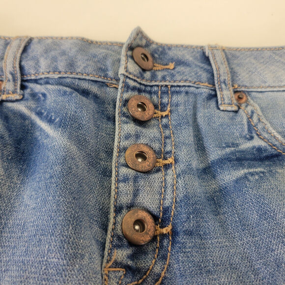 Forever 21 Denim Shorts Juniors‎ 25 Blue Jean Mid Rise Womens Button Fly W27 - Picture 9 of 15